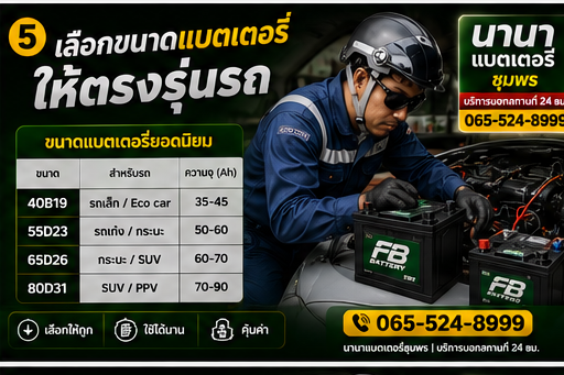คู่มือเลือกขนาดแบตเตอรี่รถยนต์ให้ตรงรุ่น อ่านรหัส JIS