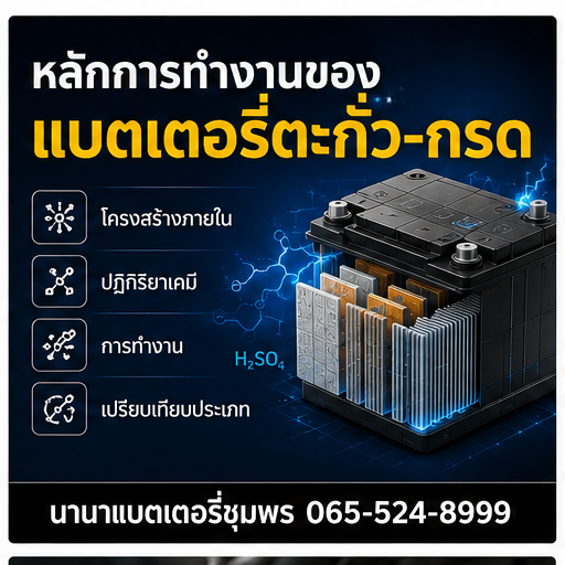 หลักการทำงานของแบตเตอรี่ตะกั่ว-กรด