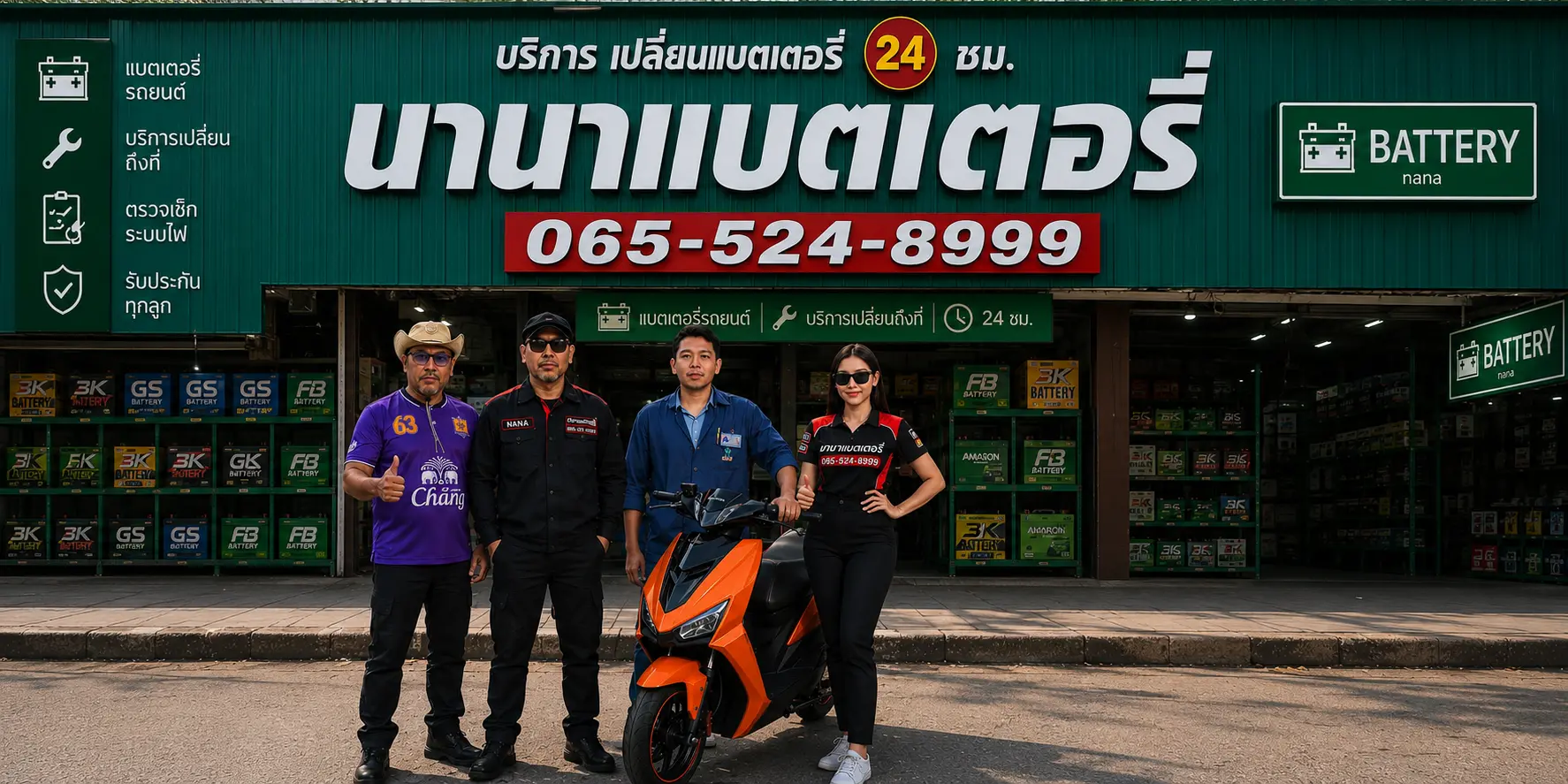 หน้าร้านนานาแบตเตอรี่ ชุมพร