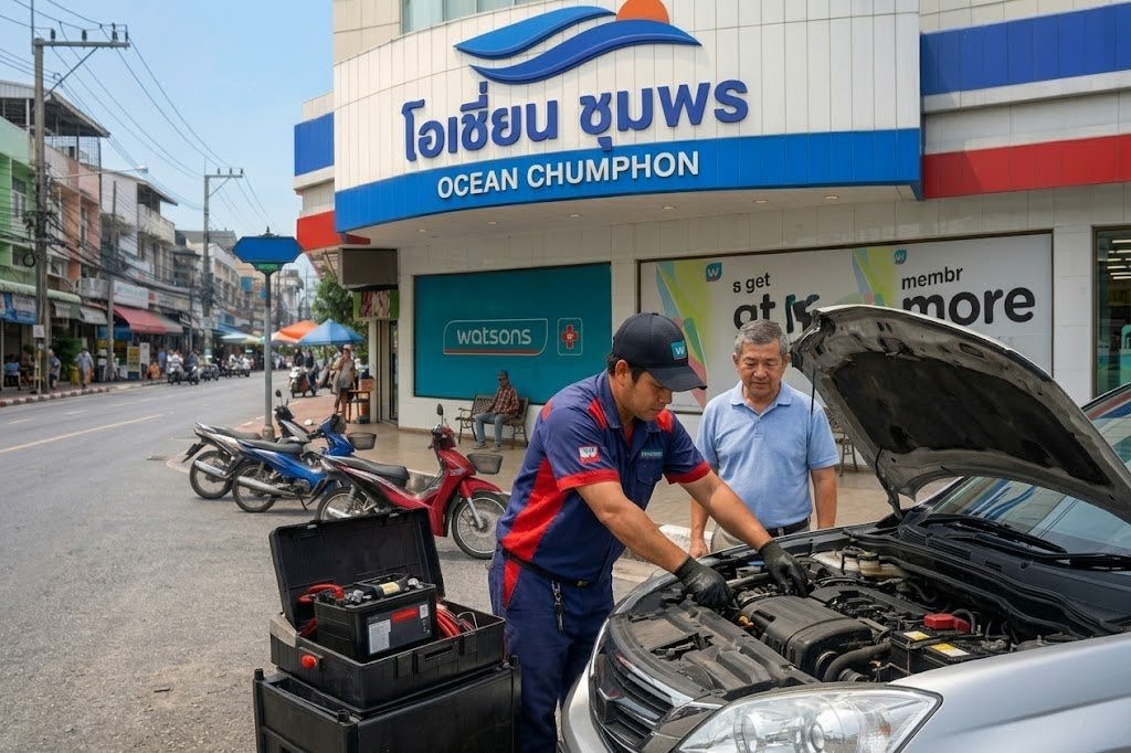 เปลี่ยนแบตเตอรี่ ห้างโอเชี่ยน ชุมพร